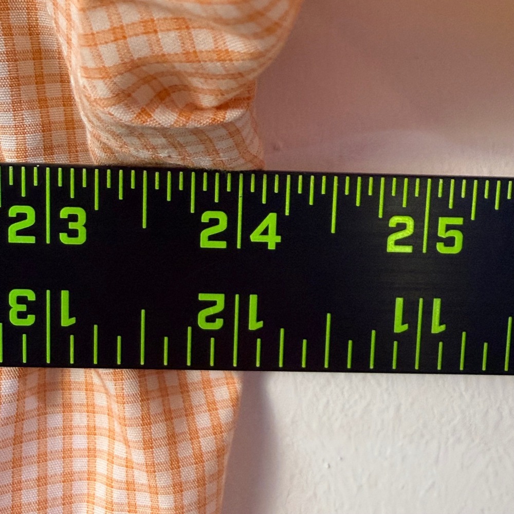 Brooks Brothers Traditional Fit Non Iron Orange Check Button Down Shirt Men 15.5 - Picture 6 of 7